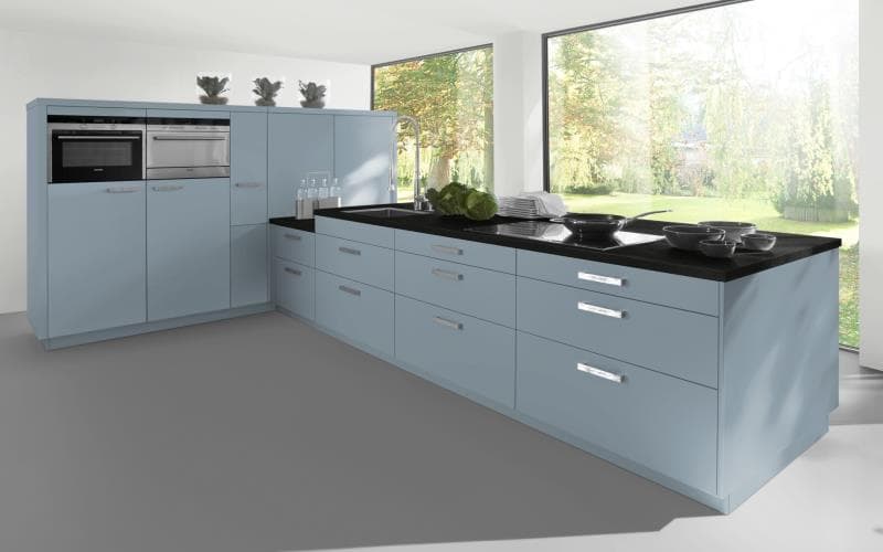 Sorrento Gloss Ice Blue Kitchen